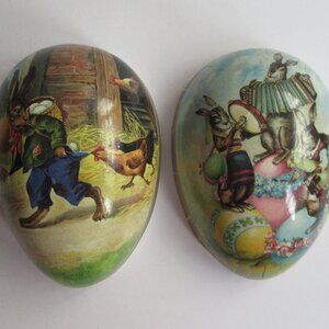 Nestler Cardboard Easter Egg Candy Holder Made in Germany 3.5" 2 Different Sides